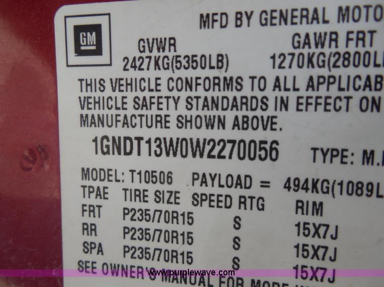 image for item H3121 1998 Chevrolet Blazer LS SUV