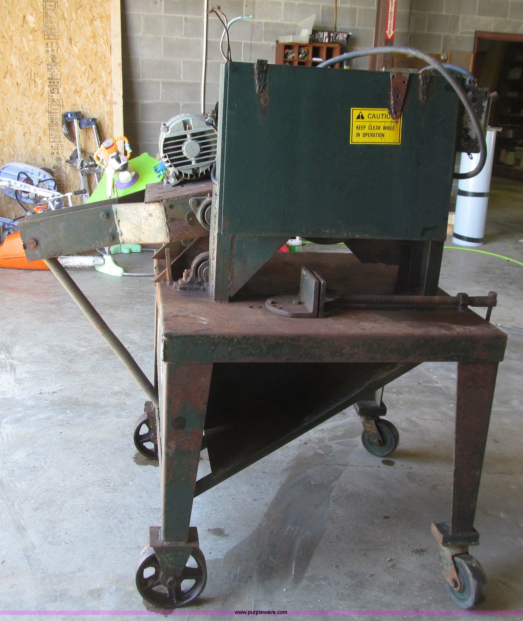 Shop built abrasive wheel saw in Adair, IA Item D7403 sold Purple Wave