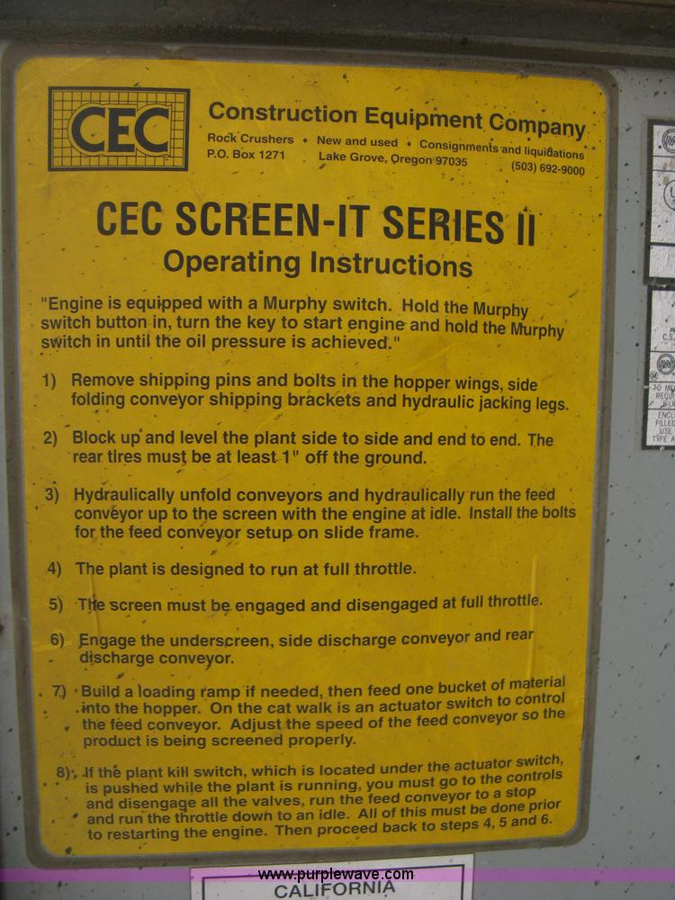image for item D8285 CEC Screen-It Series II 5 x 12 mobile screen plant