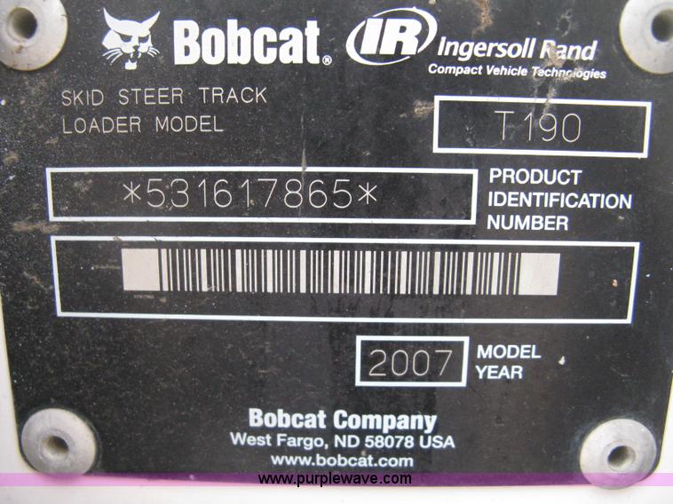 image for item D8356 2007 Bobcat T190 Turbo skid steer
