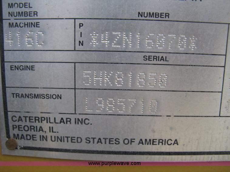 image for item D8357 1999 Caterpillar 416C backhoe