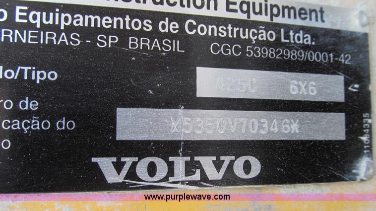 image for item E3990 Volvo A25C articulated haul truck