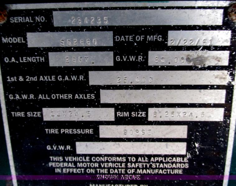 image for item F4147 1961 Steco SD2666 26' dump trailer