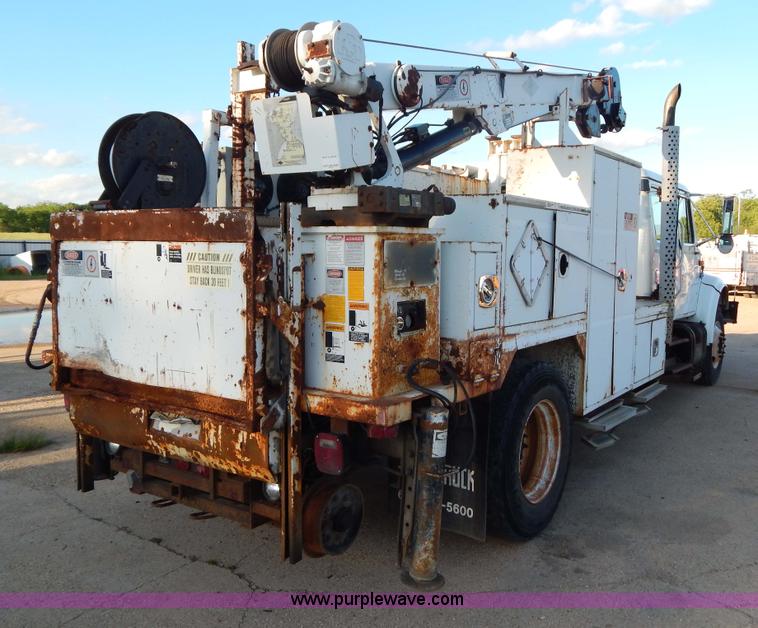 image for item G3221 1999 International 4900 Crew Cab railroad service truck