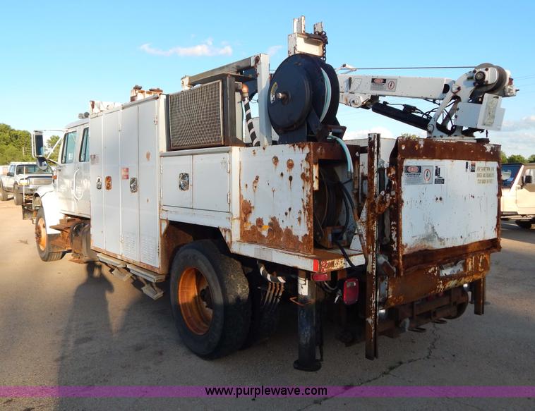 image for item G3221 1999 International 4900 Crew Cab railroad service truck