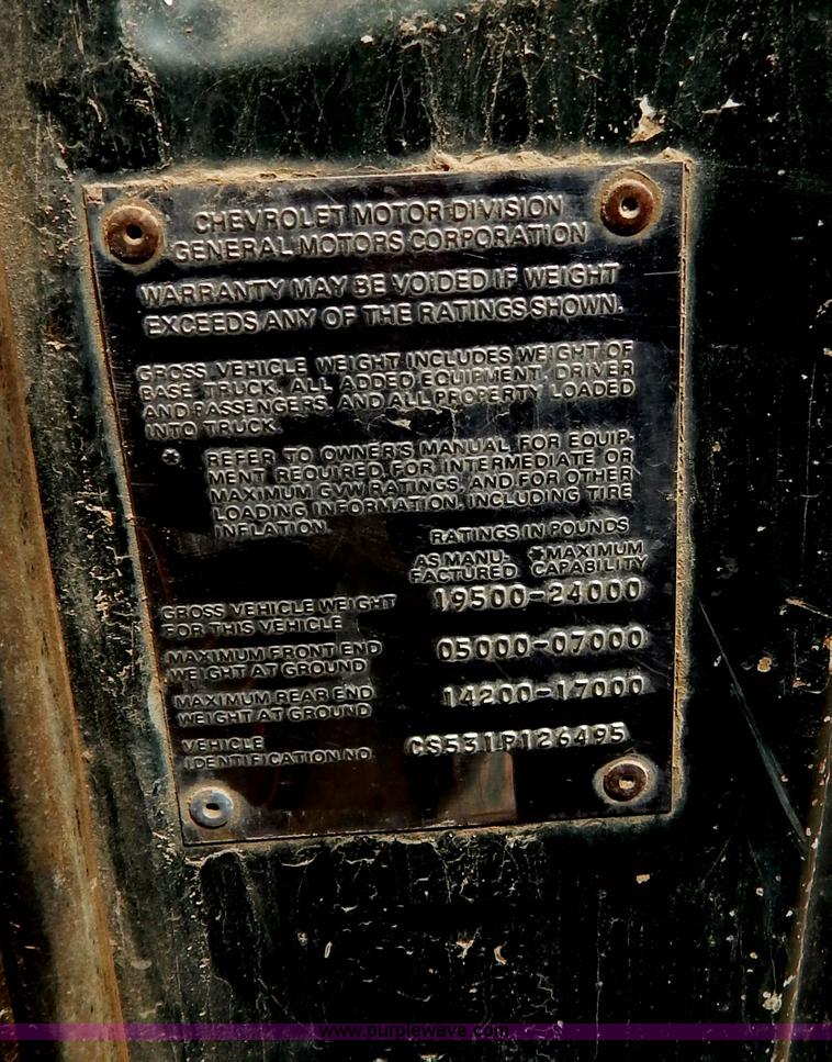 image for item G3227 1971 Chevrolet C50 dump truck