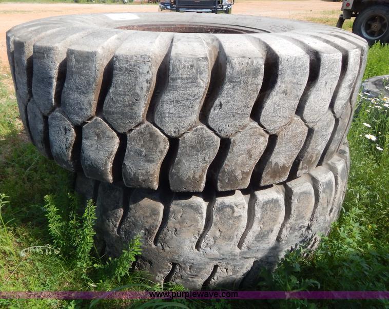 image for item G3230 (4) used 18-25 tires and 12 hole wheels