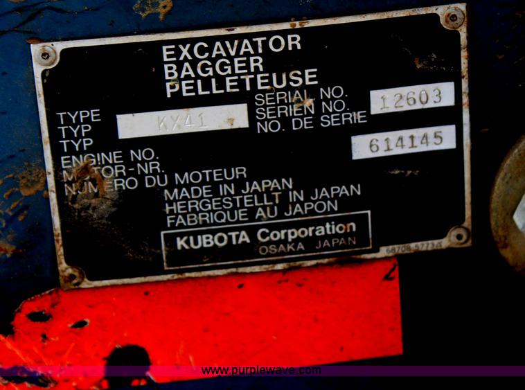 image for item G5166 1995 Kubota KX41 mini excavator