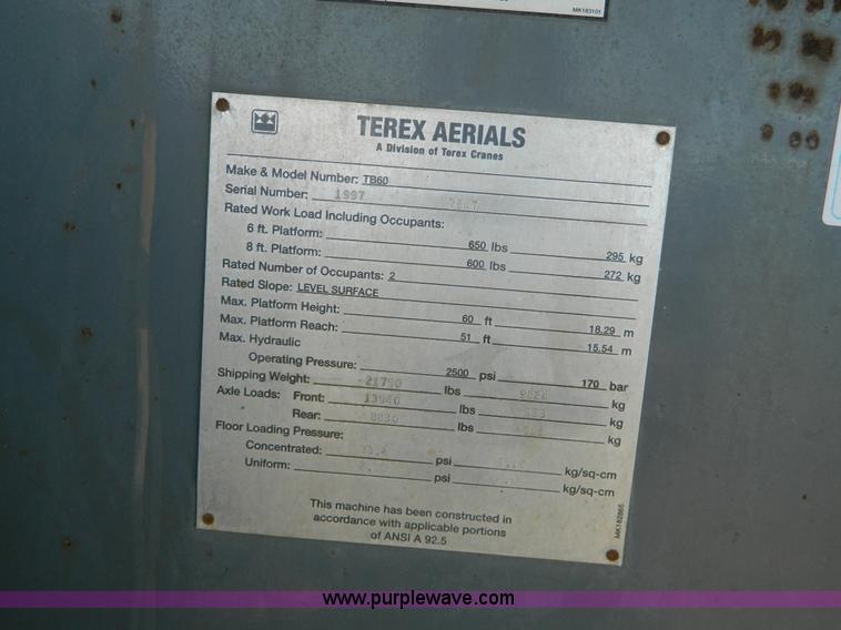 image for item G7877 1997 Terex TB60 telehandler