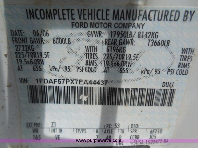 image for item H3116 2007 Ford F550 XL Super Duty service truck