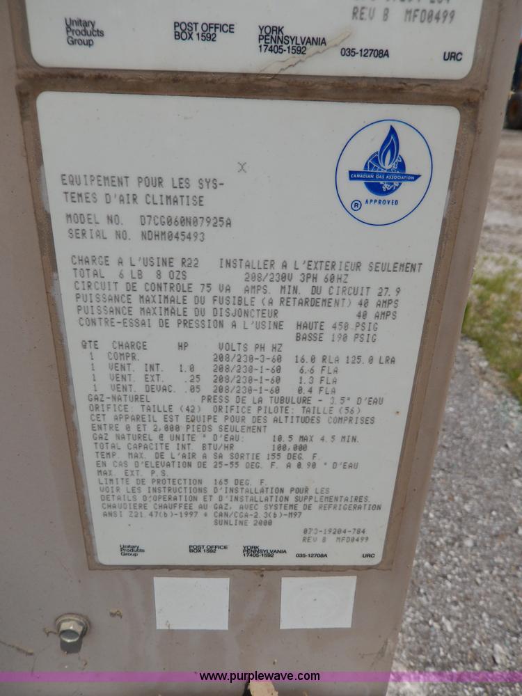 image for item AA9315 York AC/heat unit