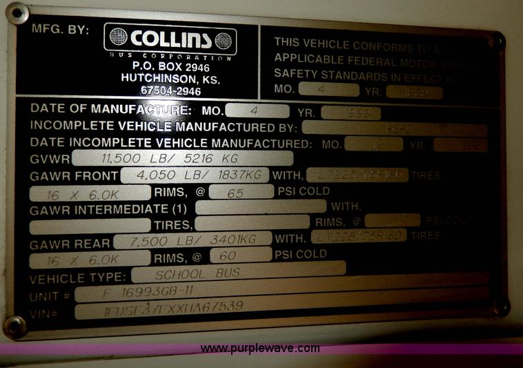 image for item D8090 1999 Ford Collins school bus