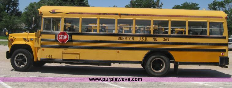 image for item D8386 1990 Chevrolet 60 Blue Bird school bus
