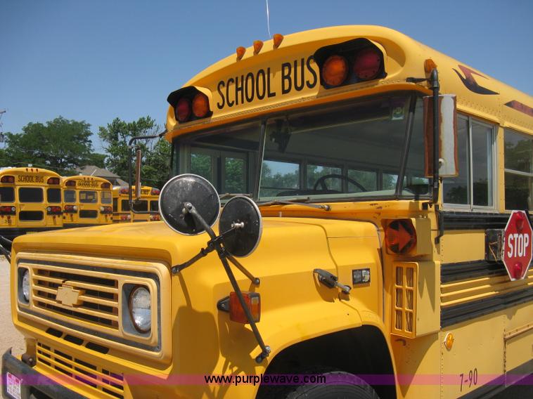 image for item D8386 1990 Chevrolet 60 Blue Bird school bus