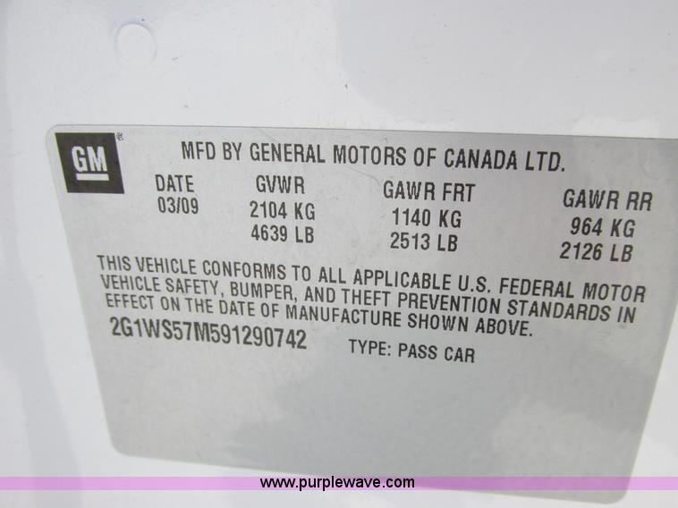 image for item E7261 2009 Chevrolet Impala Police