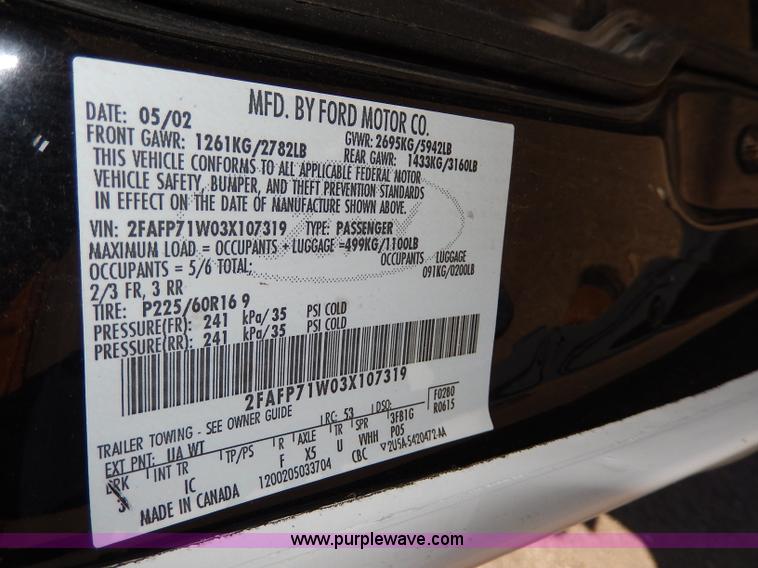 image for item H3051 2003 Ford Crown Victoria Police Interceptor