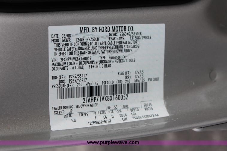 image for item H3594 2008 Ford Crown Victoria Police Interceptor