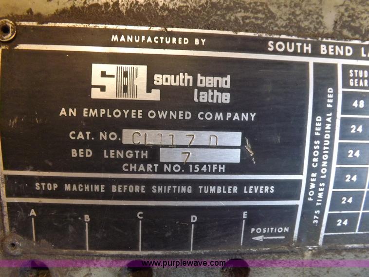 image for item H7142 Southbend metal lathe