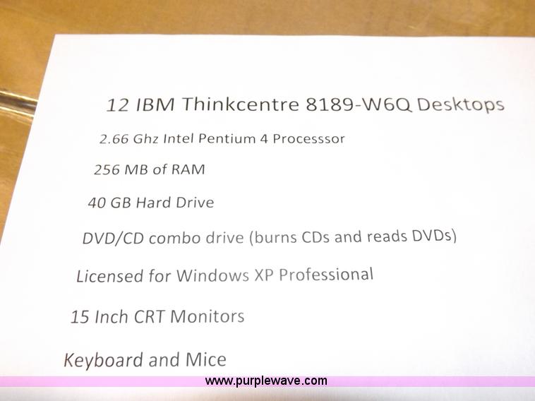image for item H7158 (12) IBM Thinkcenter 8189-W6Q desktop computers