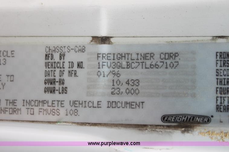 image for item H7456 1996 Freightliner FL60 emergency vehicle