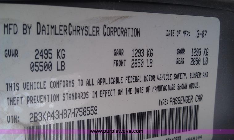 image for item H7458 2007 Dodge Charger