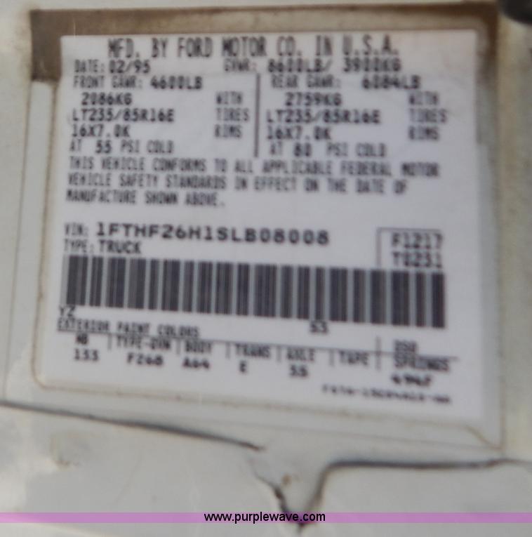 image for item G3258 1995 Ford F250 XL pickup truck