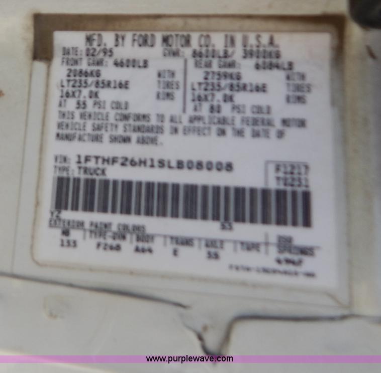 image for item G3258 1995 Ford F250 XL pickup truck