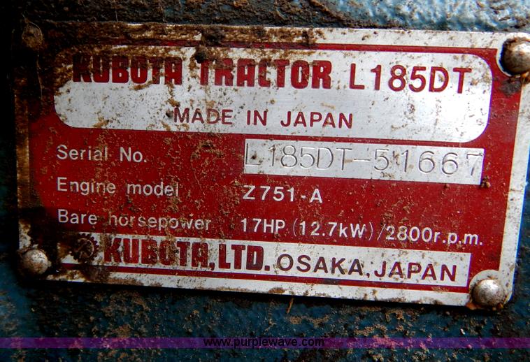 image for item G3269 Kubota L185DT MFWD tractor