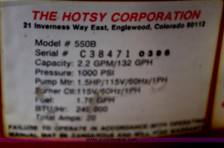 image for item G5161 Hotsy 550B pressure washer