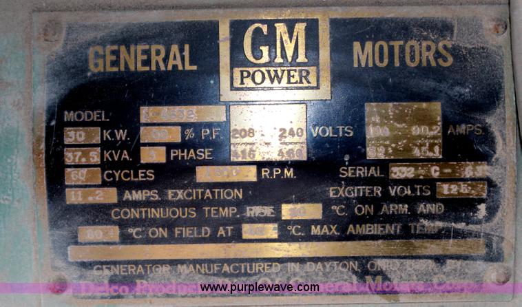 image for item G5173 General Motor 30 KW generator