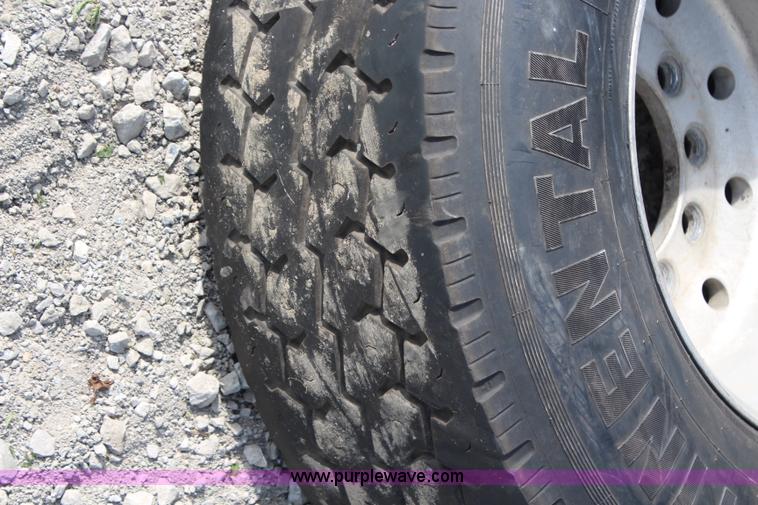 image for item X9256 (4) 385/65R22.5 tires and aluminum wheels