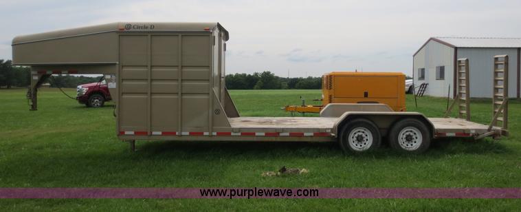 image for item B8146 2009 Circle D multi-purpose gooseneck flatbed trailer