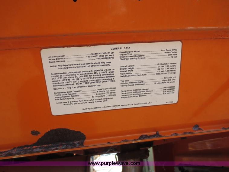 image for item D5986 Ingersoll Rand air compressor