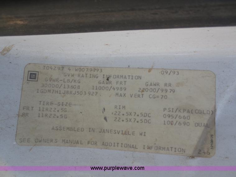 image for item D5992 1994 GMC TopKick boom truck