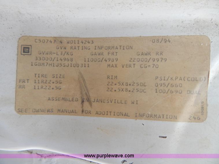 image for item G3200 1995 Chevrolet Kodiak dump truck