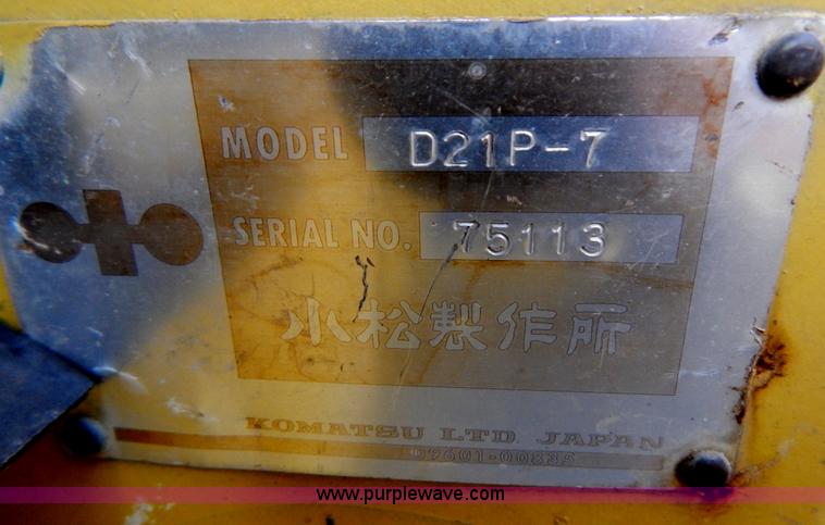 image for item G3263 Komatsu D21P-7 dozer