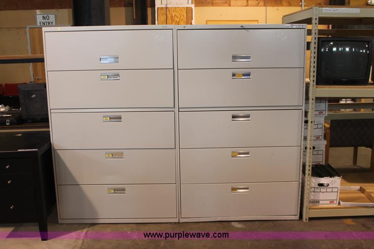 image for item AV9225 (2) HON five drawer lateral file cabinet