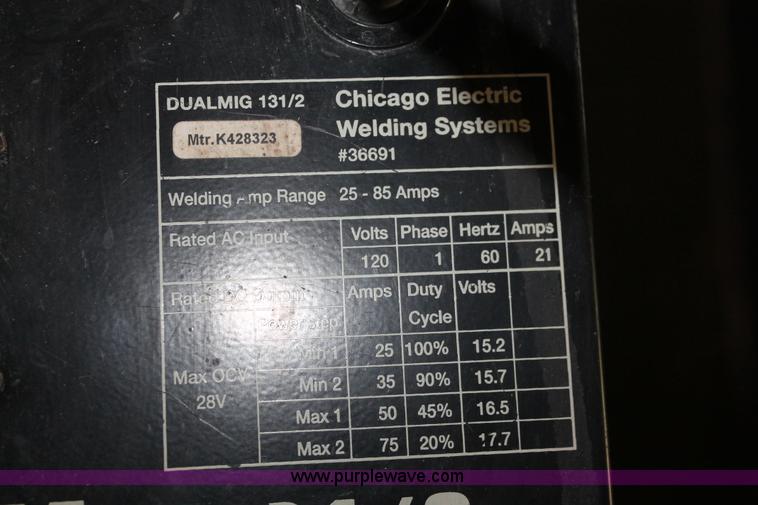 image for item AV9231 Chicago Electric Dual Mig 13 1/2 welding system