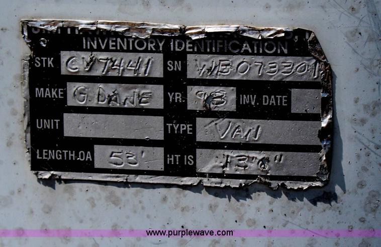 image for item G5247 1998 Great Dane 53' dry van trailer