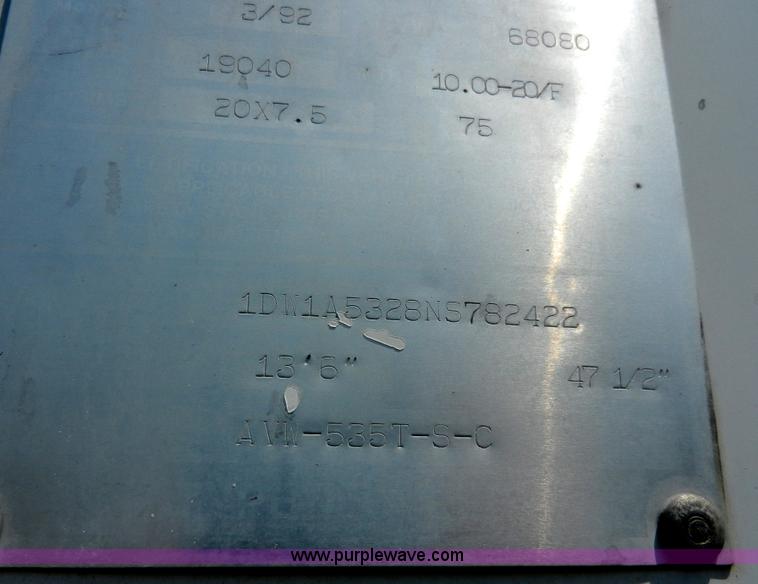 image for item H3065 1992 Stoughton 53' dry van trailer