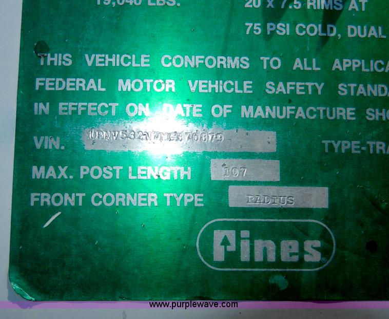 image for item H3066 1991 Pines 53' dry van trailer