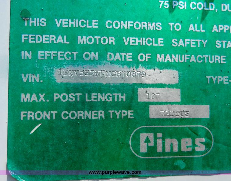 image for item H3066 1991 Pines 53' dry van trailer