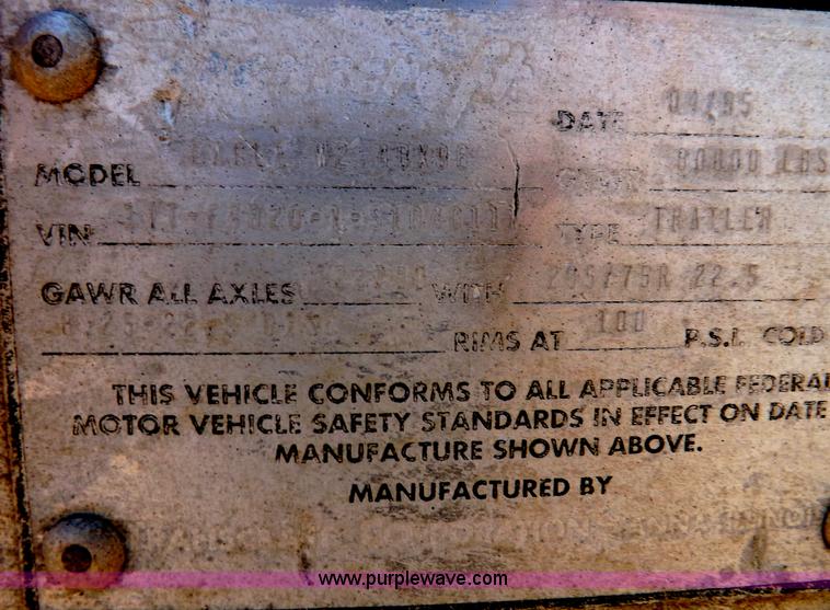 image for item H7009 1995 Transcraft flatbed trailer