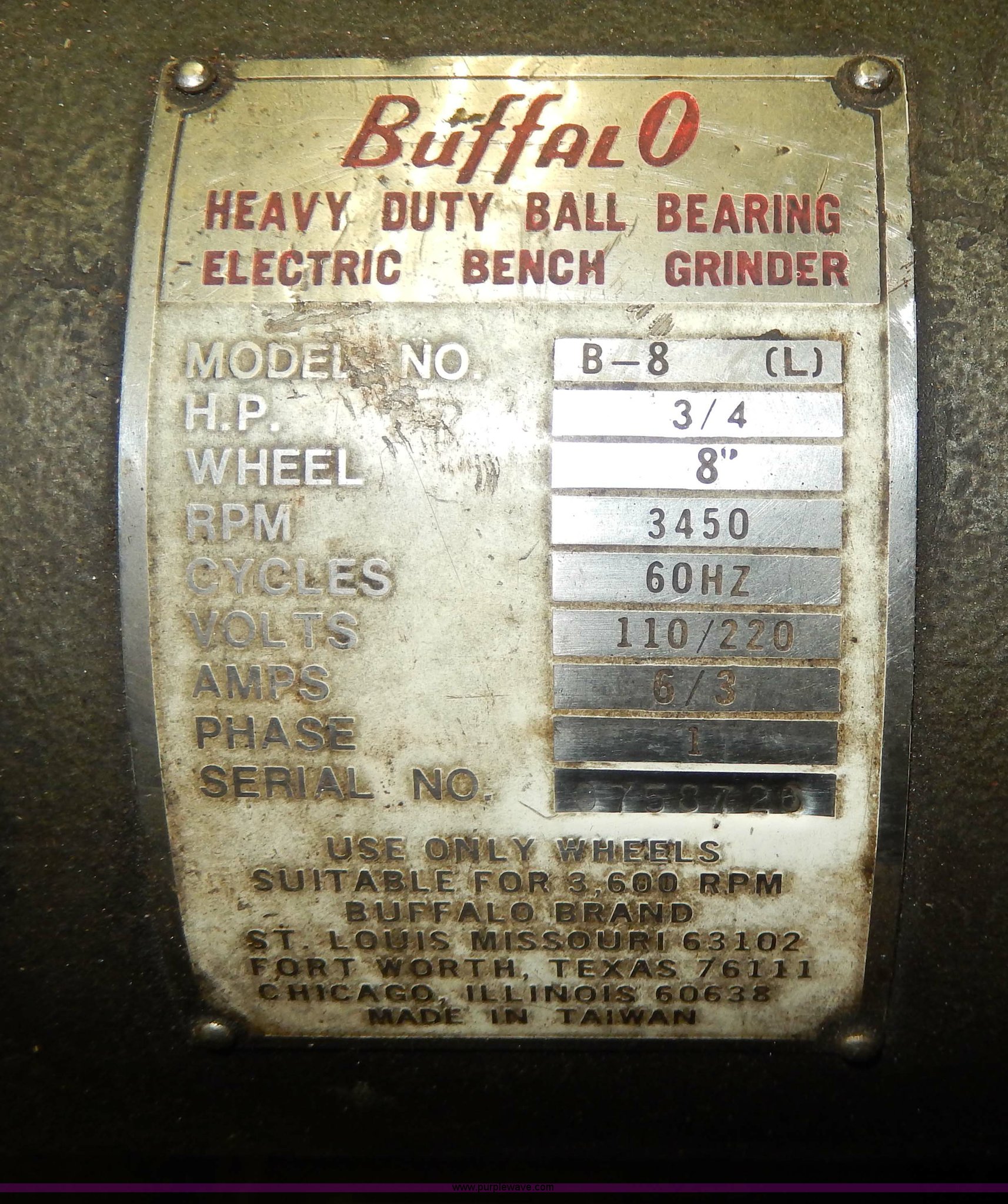 Buffalo electric bench grinder in Pierre, SD | Item AS9492 sold ...