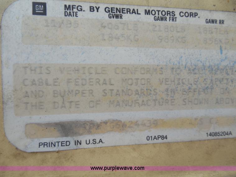 image for item H9978 1986 Buick Century Limited
