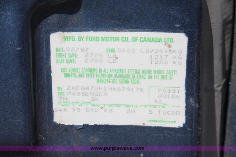 image for item I7963 1987 Mercury Grand Marquis LS