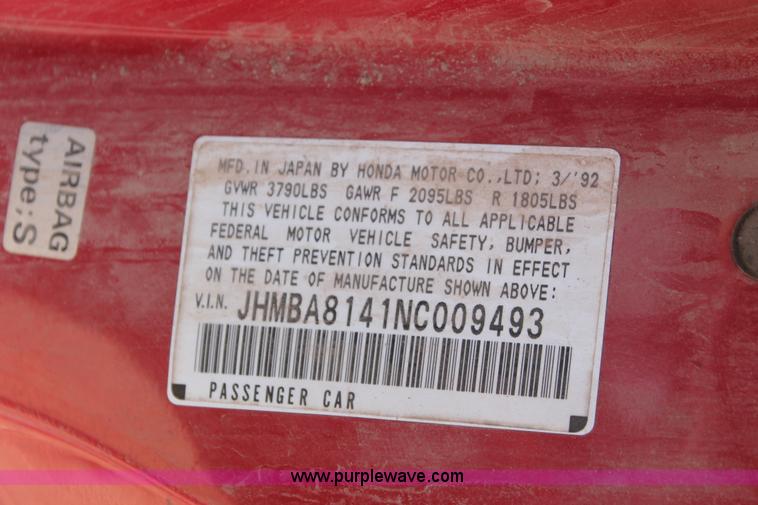 image for item I7965 1992 Honda Prelude S