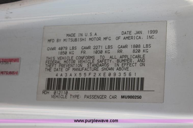 image for item I7966 1999 Mitsubishi Eclipse GS-T Spyder convertible