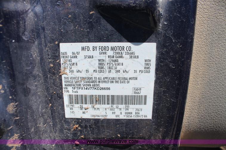 image for item I7971 2007 Ford F150 XLT SuperCab pickup truck