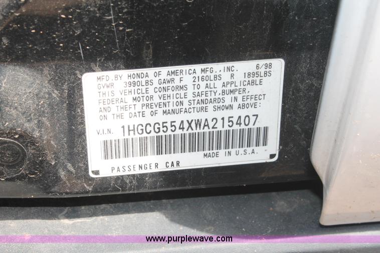 image for item I7978 1998 Honda Accord LX